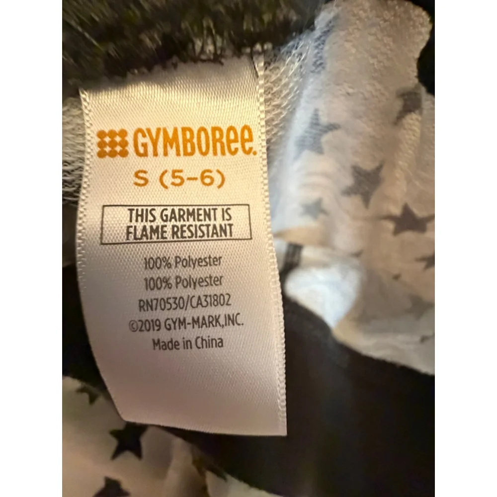 Gymboree Pajama Pants Kids Size 5-6 Star Print Gray Black Sleepwear Bottoms